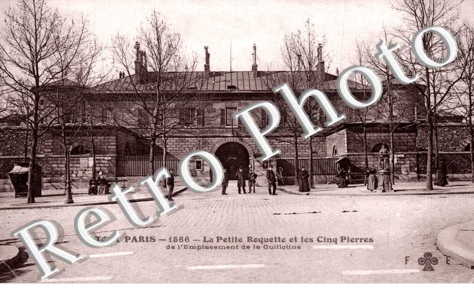 la Petite Roquette et les Cinq Pierres de l'emplacement de la guillotine (rue de la Roquette)