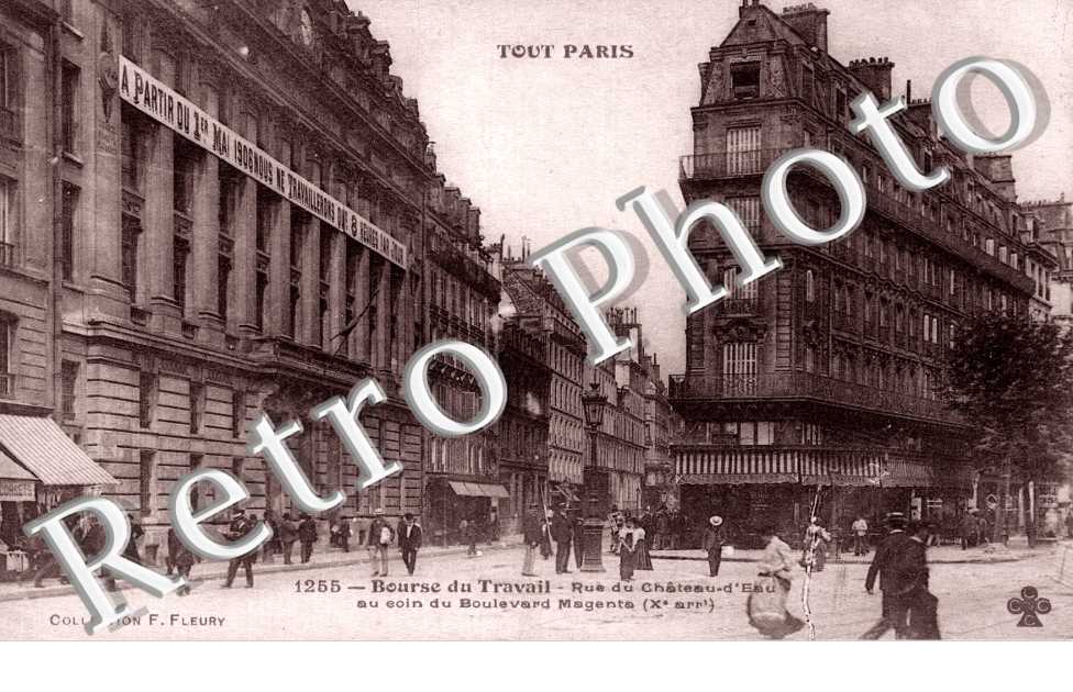 Bourse du travail - rue du Chateau d'Eau au coin du boulevard Magenat