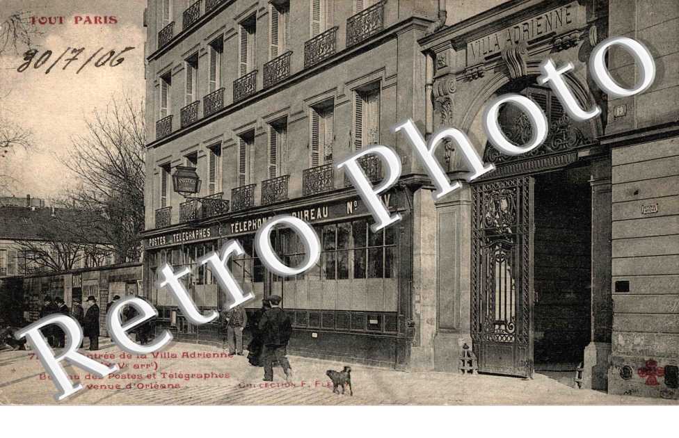 l'entree de la villa Adrienne - Bureau des Postes et Telegraphes - Avenue d'Orleans