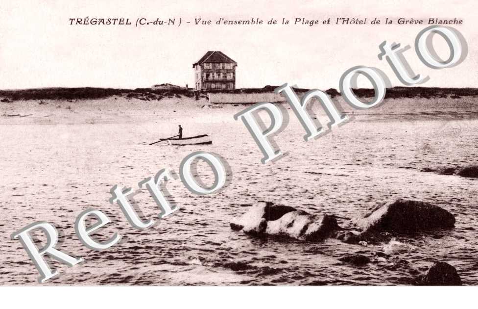 vue d'ensemble de la plage et l'Hotel de la Greve Blanche