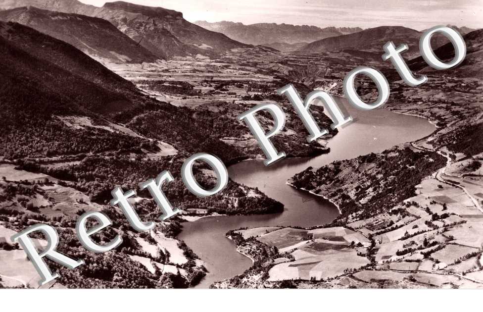 vue aerienne du lac du Sautet - Le Pont de Beaufin pres du Motty