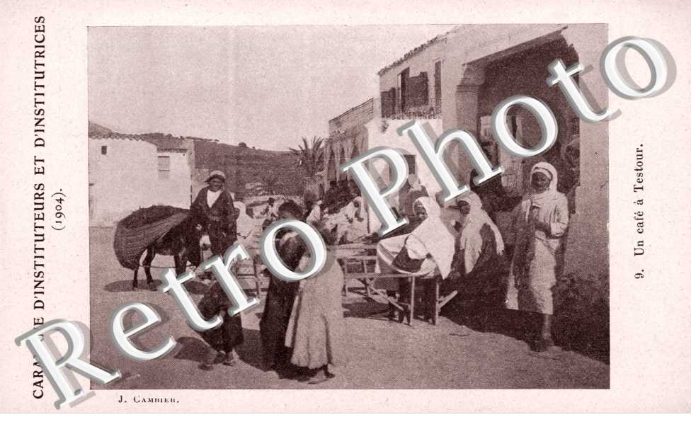 Un café à Testour -  Caravane d'instituteurs et d'institutrices - 1904