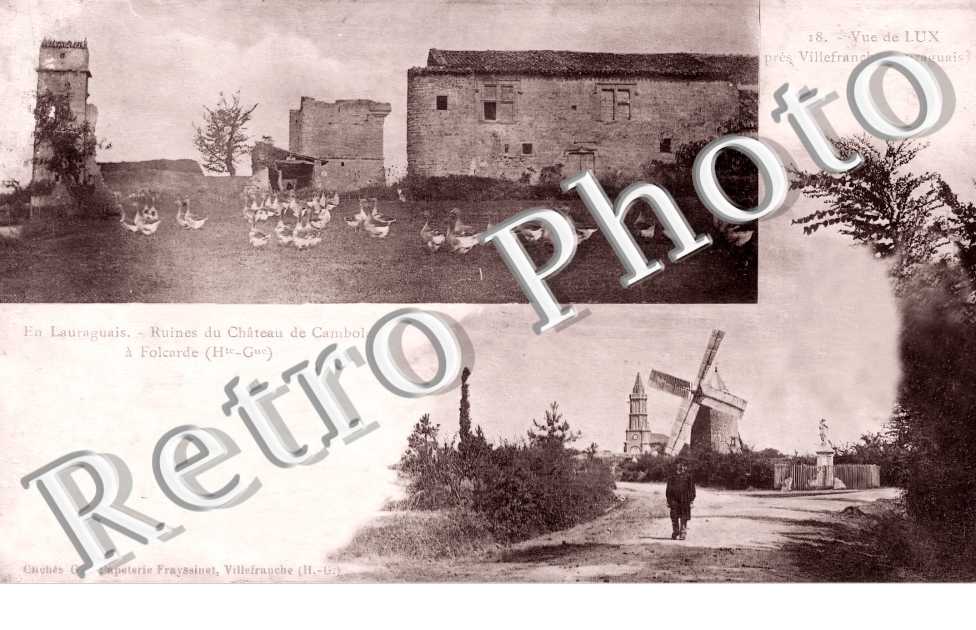 une vue de Lux - Ruines deu château de Cambolas à Folcarde