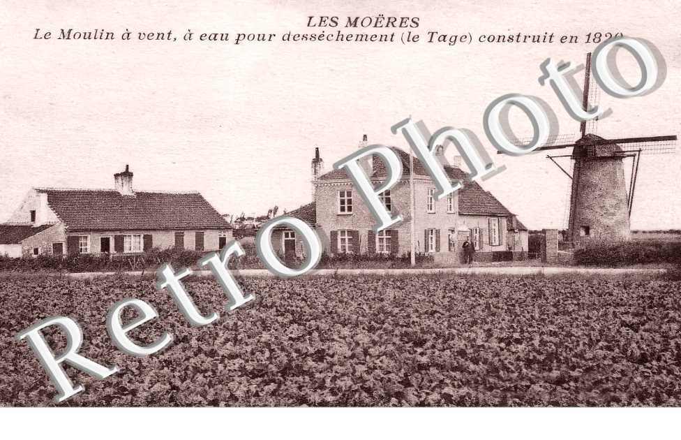 le Moulin à vent, à eau pour dessèchement (le Tage) construit en 1820