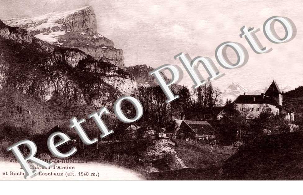 le château d'Arcine et rocher de Leschaux