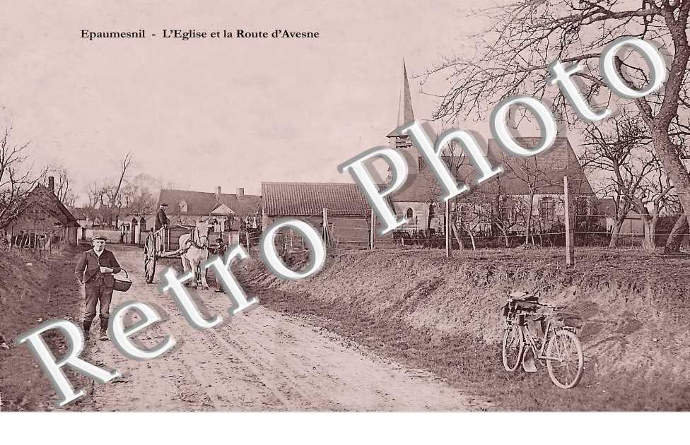l'église et la route d'avesne