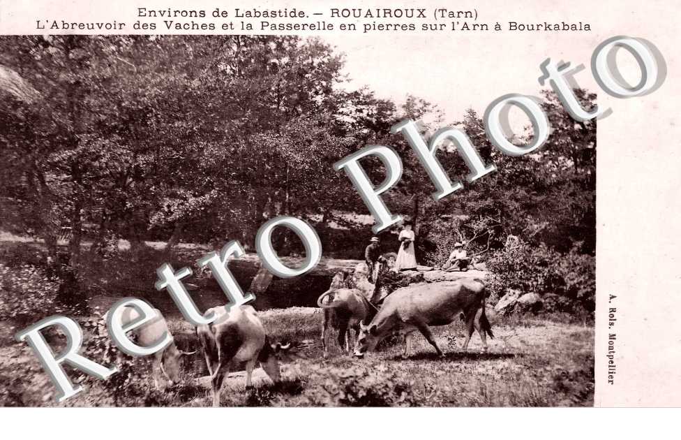 L'abreuvoir des Vaches et la passerelle en pièrres sur l'Arn à Bourkabala