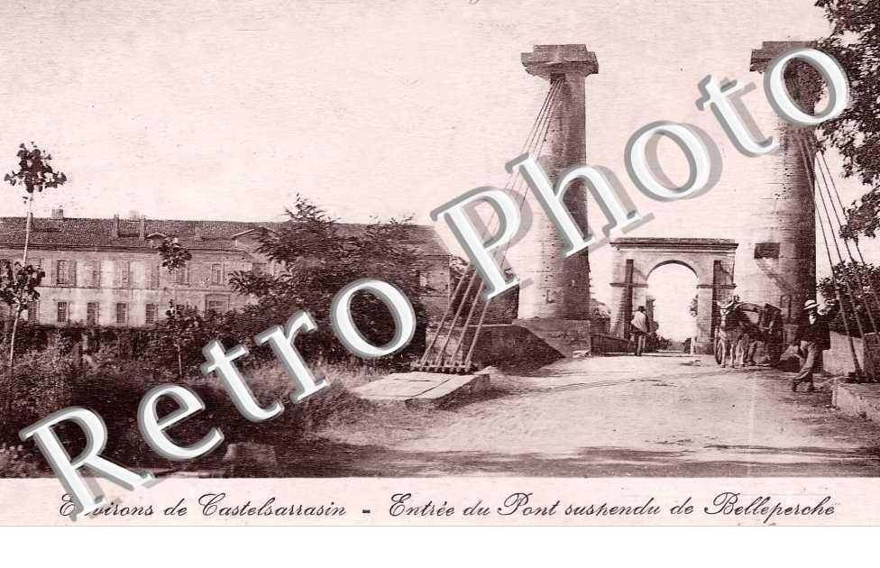 entrée du pont suspendu de Belleperche