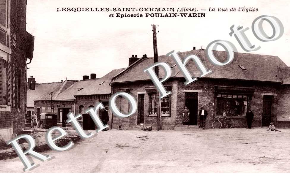 la rue de l'Eglise et épicerie Poulain-Warin