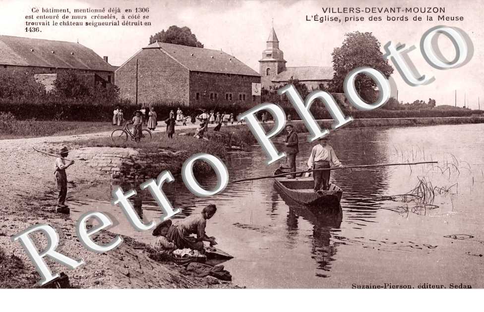 l'église prise des bords de la Meuse
