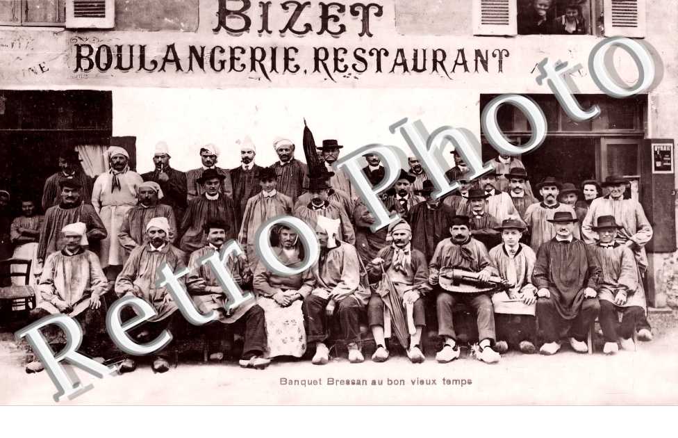 Boulangerie Restaurant Bizet. Banquet Bressans au bon vieux temps