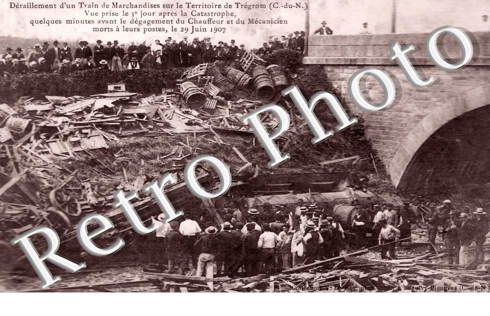 déraillement d'un train ... le 3ème jour après la catastrophe ... le 29 juin 1907