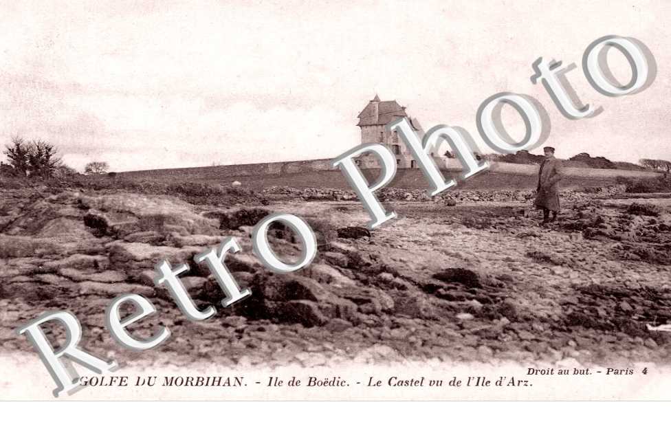 Ile de Boëdic. Le Castel vu de l'Ile d'Arz