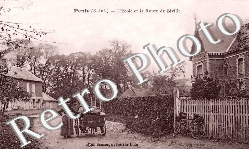 l'école et la route de Biville