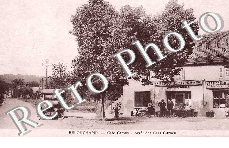 Café Camos. Arrête des cars Citroën