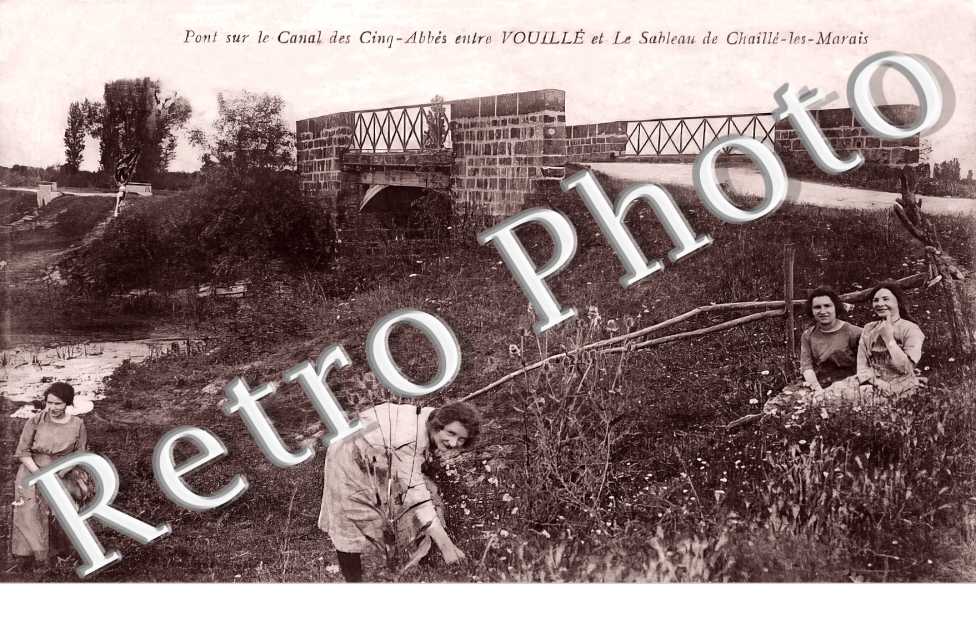pont sur le canal des Cinq-Abbès entre Vouillé et Le Sableau de Chaillé-les-Marais