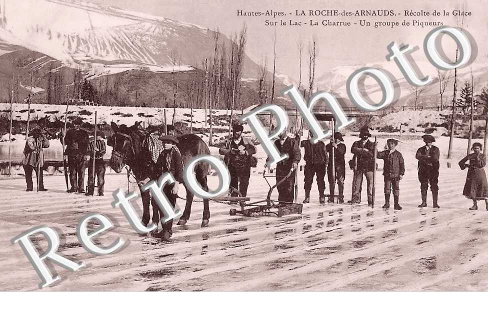 récolte de la glace sur le lac
