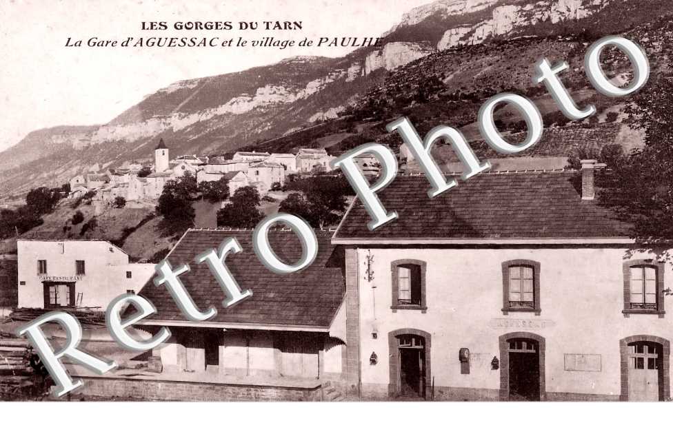 la gare d'Aguessac et le village de Paulhe