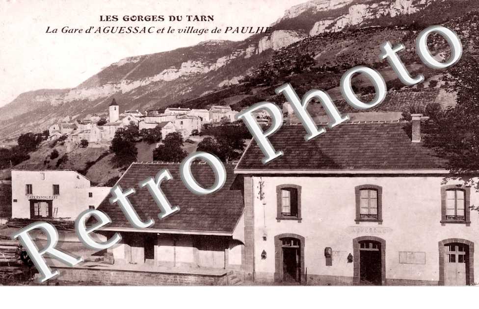 la gare d'Aguessac et le village de Paulhe
