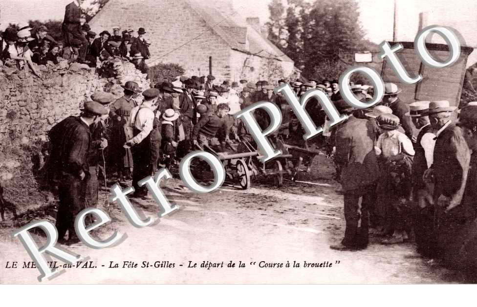 la Fête Saint-Gilles. Le départ de la course à la brouette