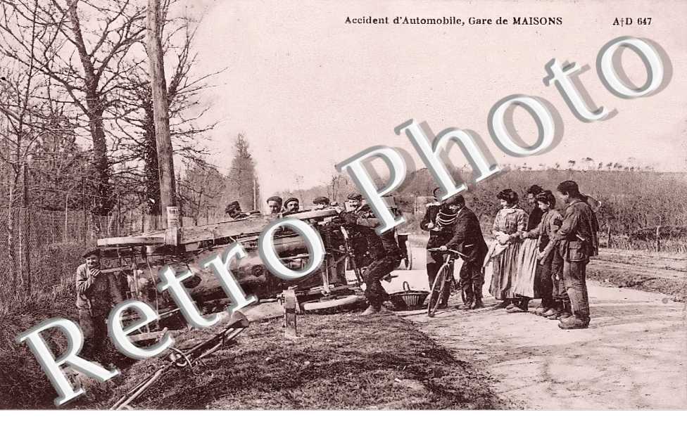 accident d'automobile, gare de Maisons