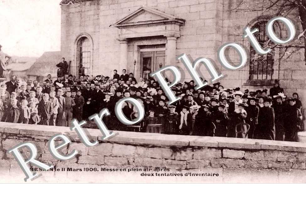 Messe en plein air après deux tentatives d'inventaire. 11 mars 1906