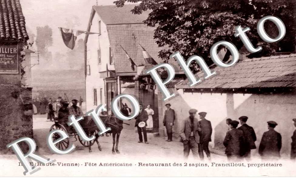 Fête Américaine. Restaurant des 2 sapins, Francillout, propriétaire