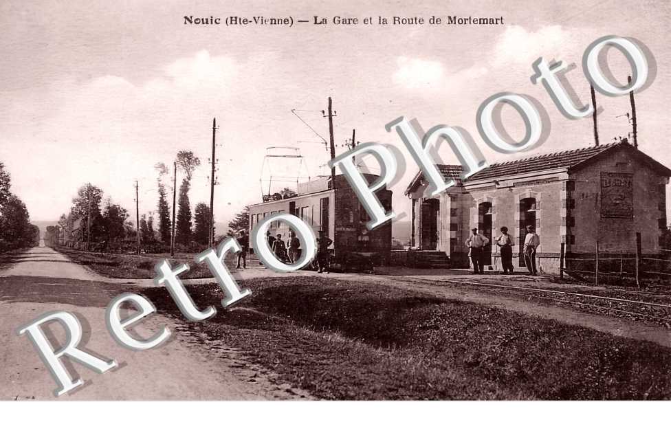 la gare et la route de Mortemart