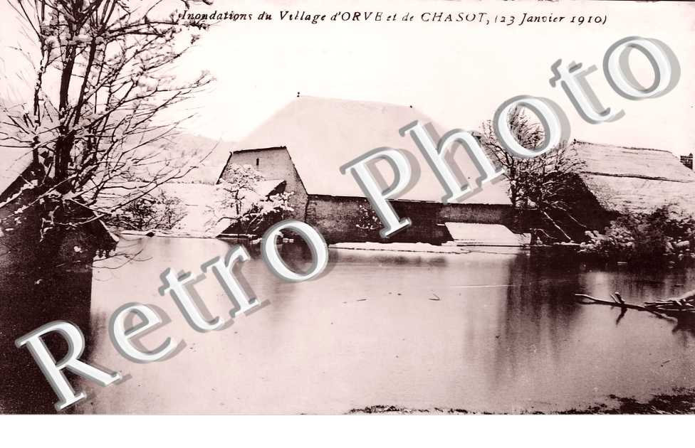 inondations du village d'Orve et de Chasot, 23 janvier 1910