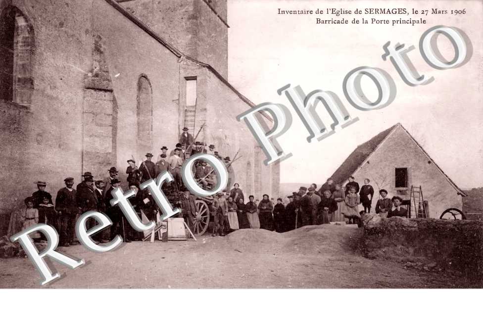 inventaire de l'église le 27 mars 1906. Barricade de la Porte principale