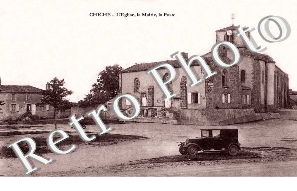 l'église, la mairie, la poste