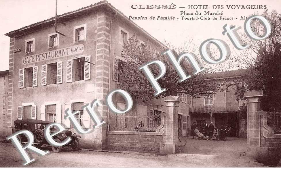 Hôtel des Voyageurs. Place du Marché. Café restaurant Blondin