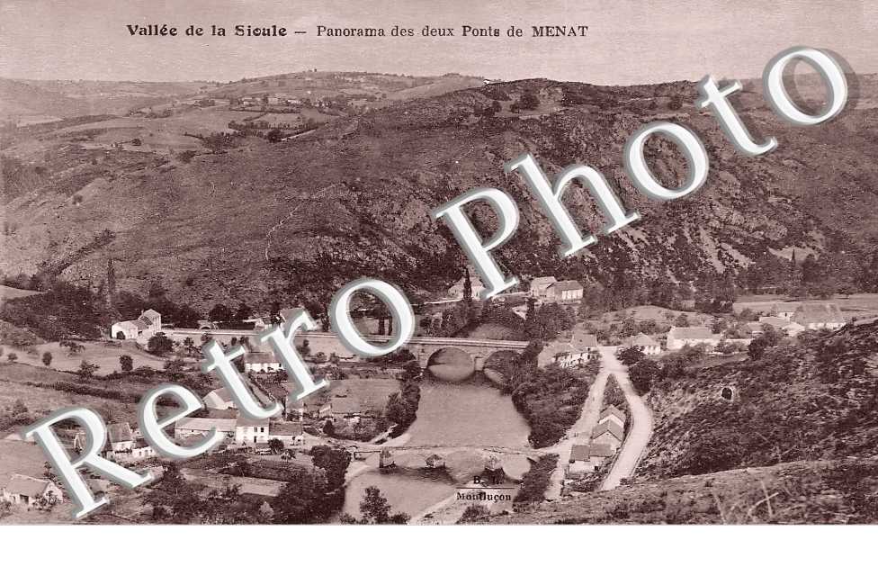 panorama des deux ponts de Menat