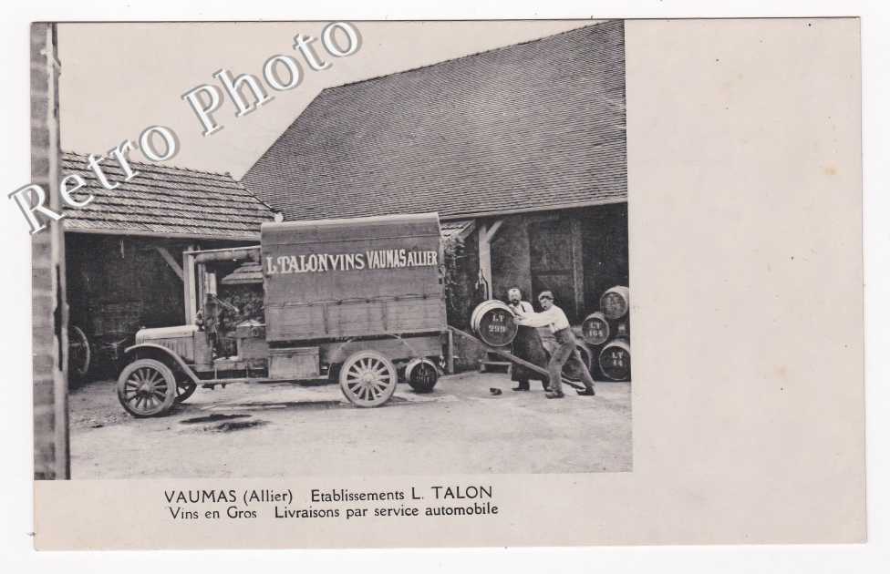 Etablissements L. Talon. Vins en gros Livraisons par service automobile