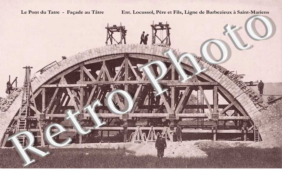 Le Pont du Tâtre. Ent. Locussol, Père et Fils, Ligne de Barbezieux à Saint-Mariens