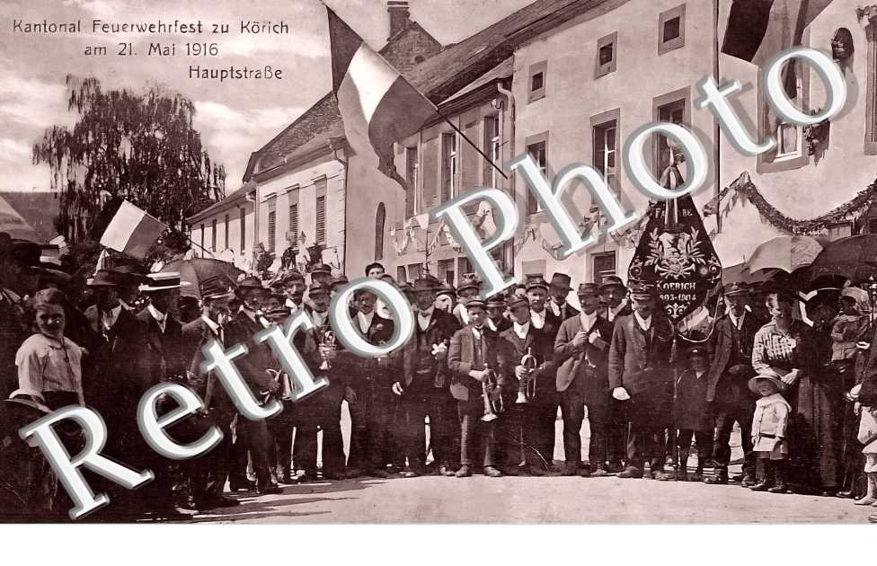 Kantonal Feuerwehrfest zu Körich am 21 mai 1916. Haupstrasse