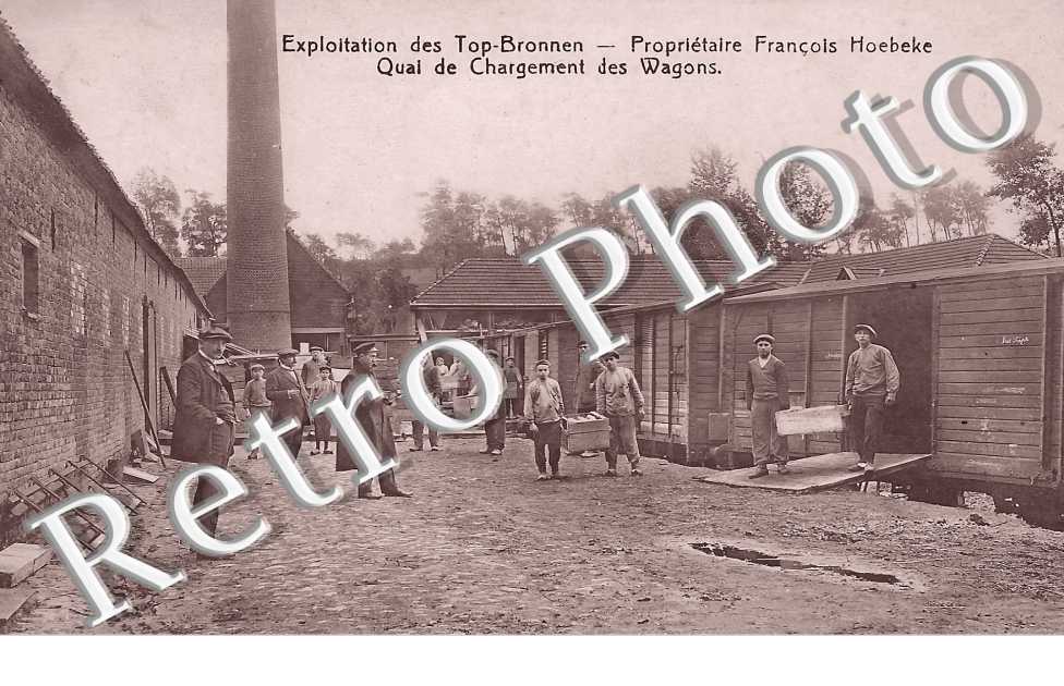 Exploitation des Top-Bronnen. Propriétaire François Hoebeke. Quai de chargement des wagons