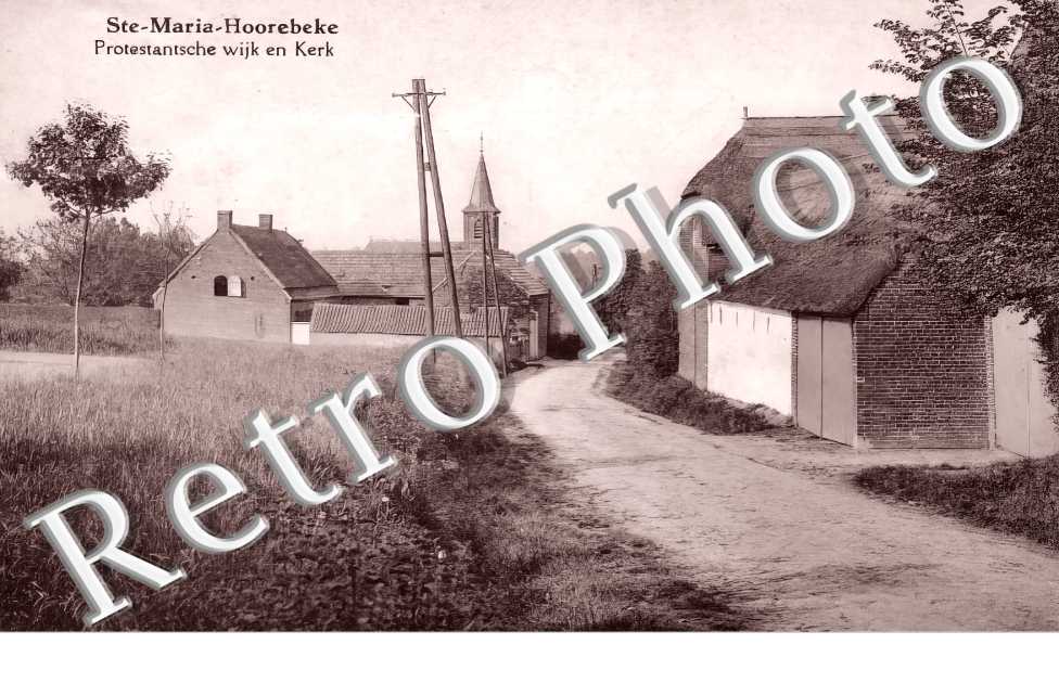 Ste Maria Hoorebeke. Protestantsche wijk en Kerk