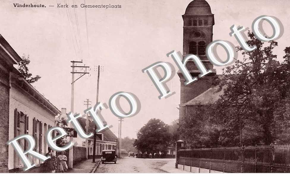 Vinderhoule. Kerk en Gemeenteplaats