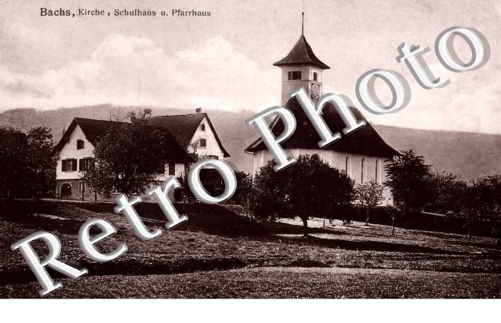 Kirche, Schulhaus u. Pfarrhaus