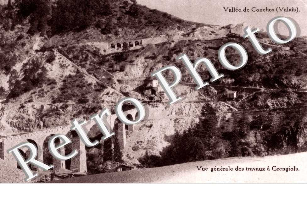 Vallée de Conches. Vue générale des travaux à Grengiols