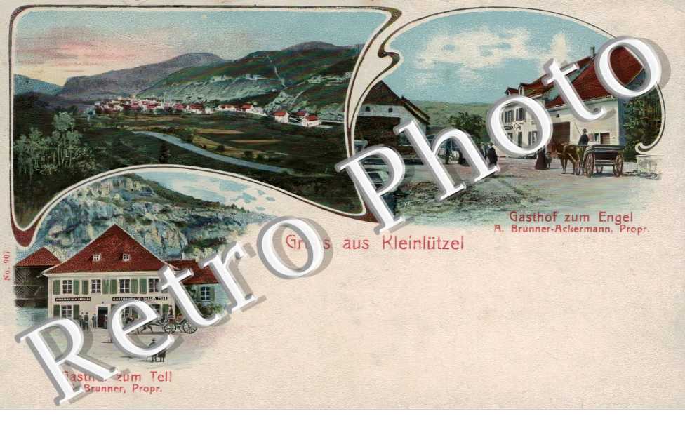 gasthof zum Tell J. Brunner Propr. Gasthof zum Engel A. Brunner-Ackermann Propr