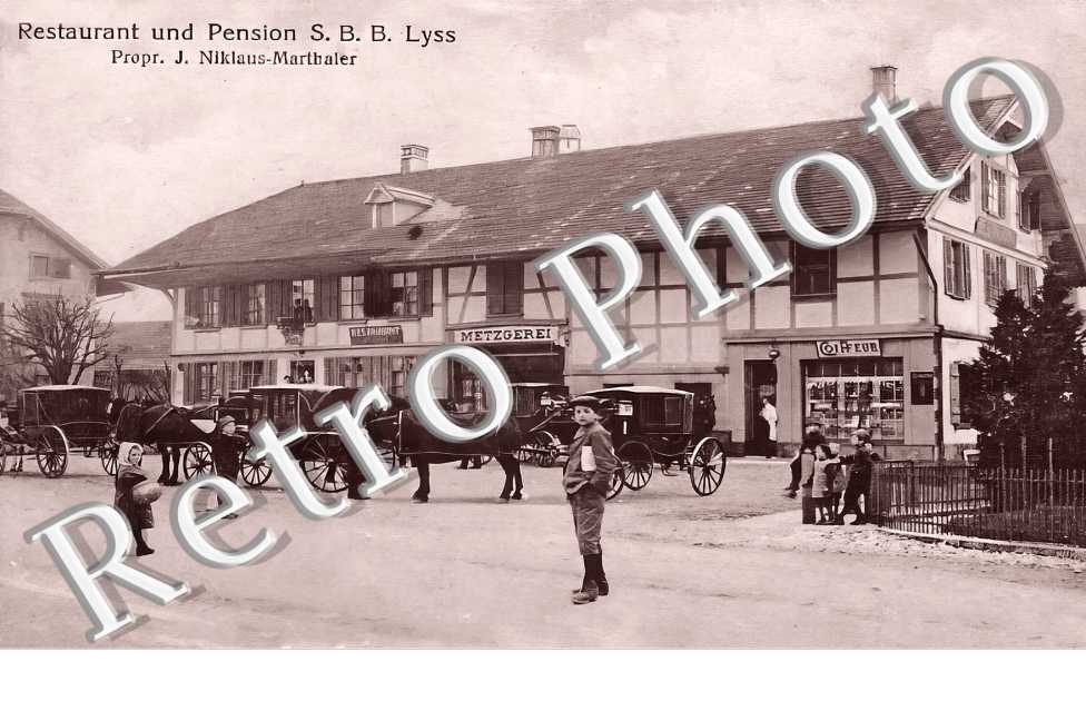 restaurant und Pension S. B. B Lyss. Propr. J. Niklaus-Marthaler