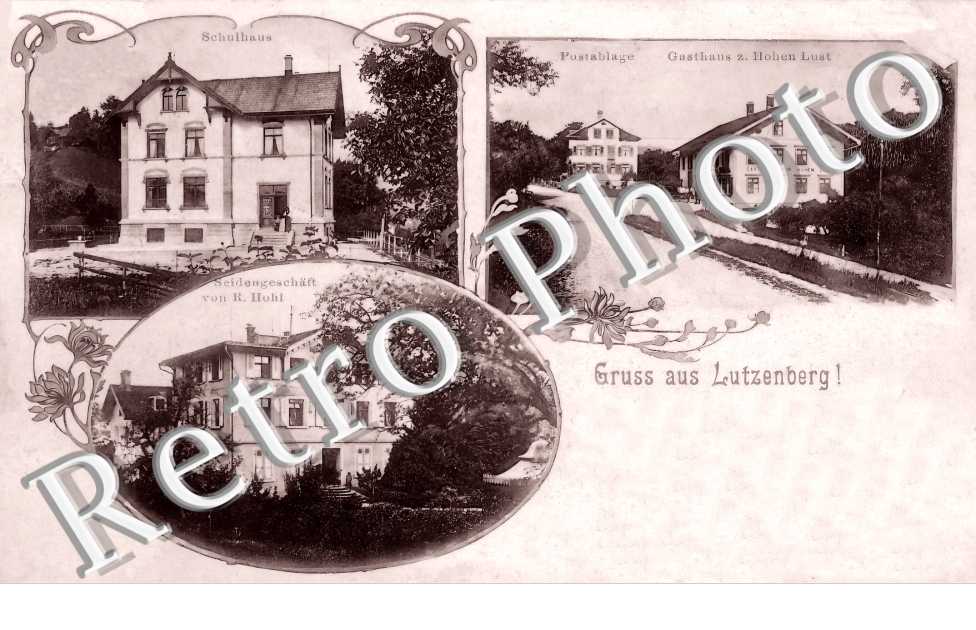Gasthaus z. Hohen Lust. Seidengeschäft von R. Hohl