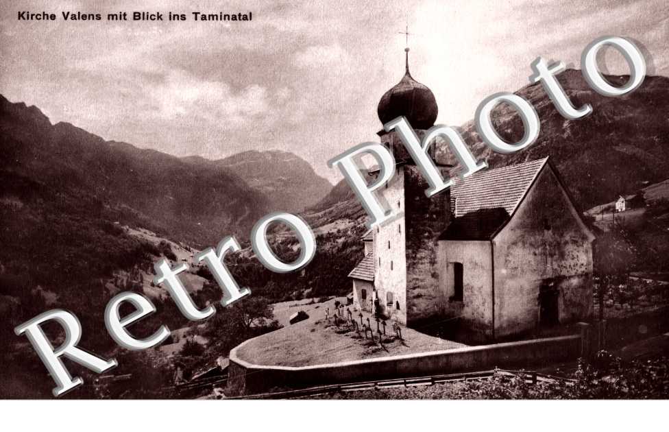 Kirche Valens mit Blick ins Taminatal