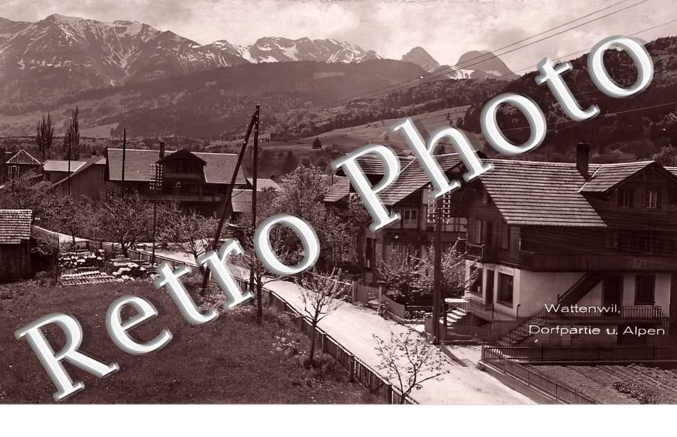 Dorfpartie u. Alpen