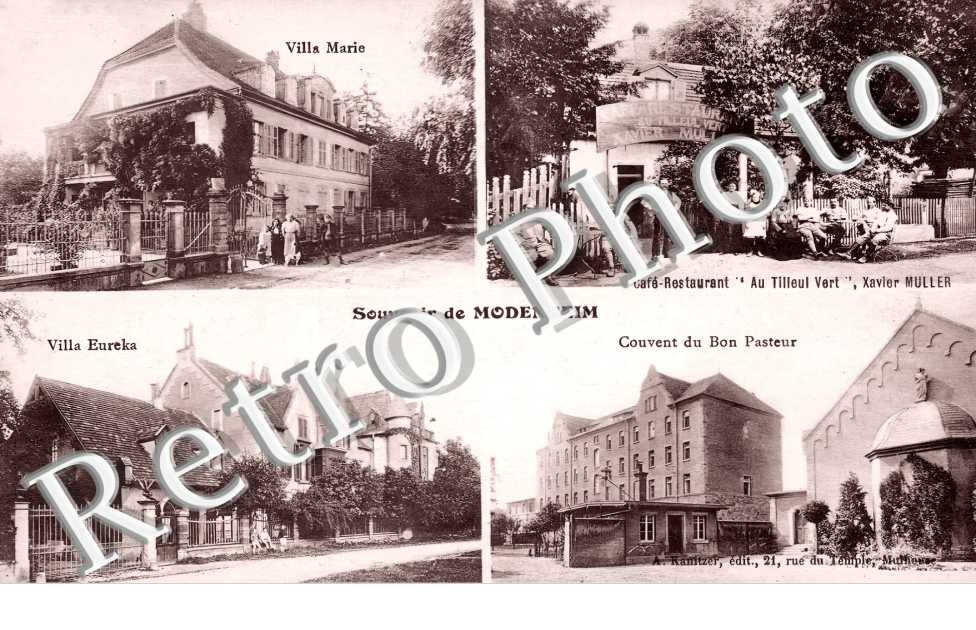 café-restaurant Au Tilleurl Vert, Xavier Muller. Villa Marie. Villa Eureka. Couvent du Bon Pasteur.