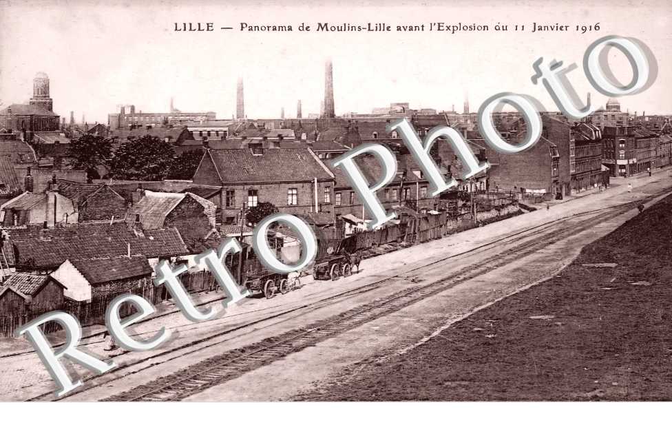 panorama de Moulins-Lille avant l'explosion du 11 janvier 1916
