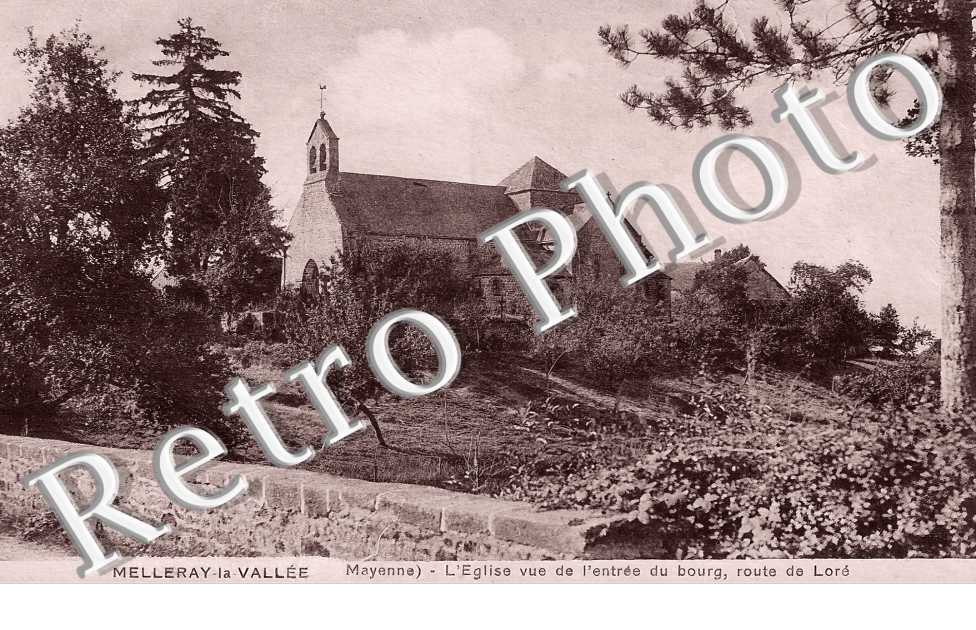 MELLERAY-la-VALLEE. L'église, route de Loré