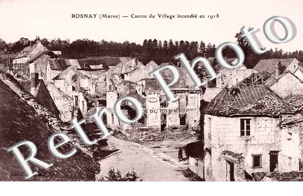 Centre du village incendié en 1918